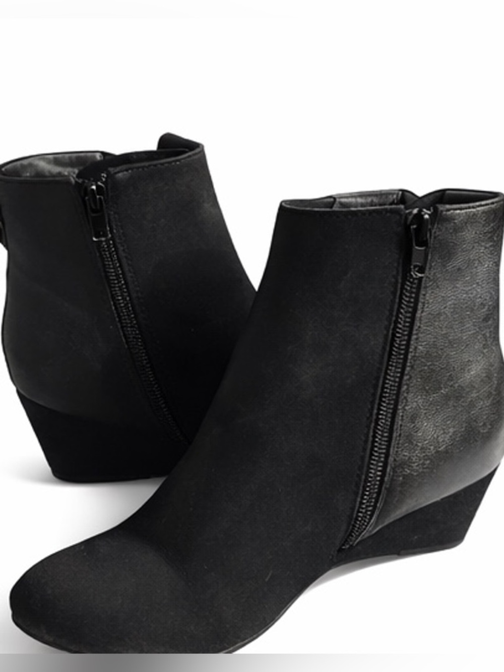 croft & barrow Black Wedge Zip Ankle Booties